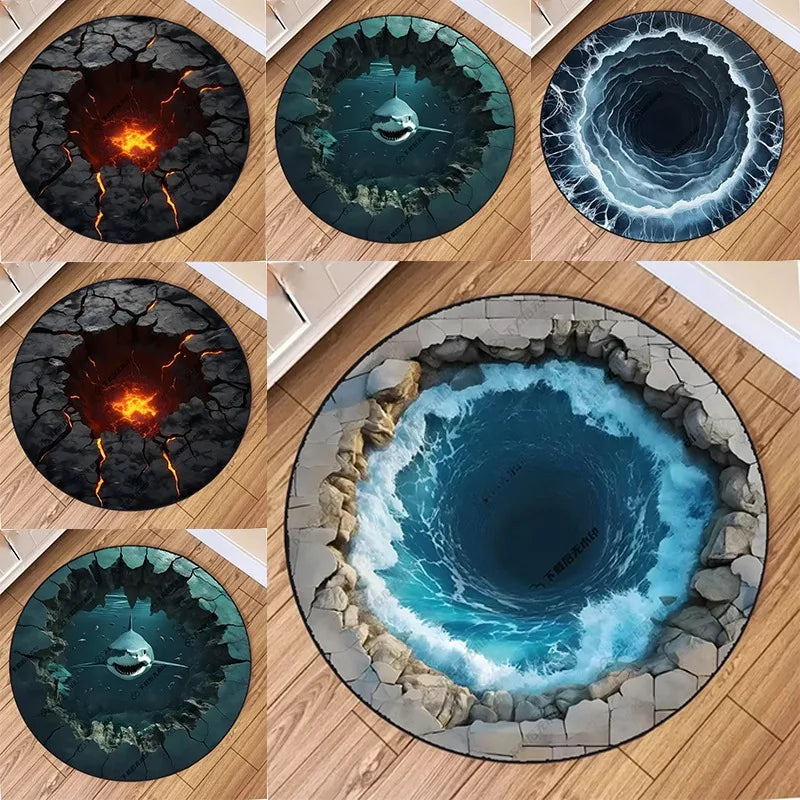 3D Illusion Masterpieces Round Rugs