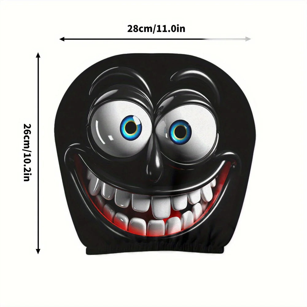 Fun smiley face car headrest covers