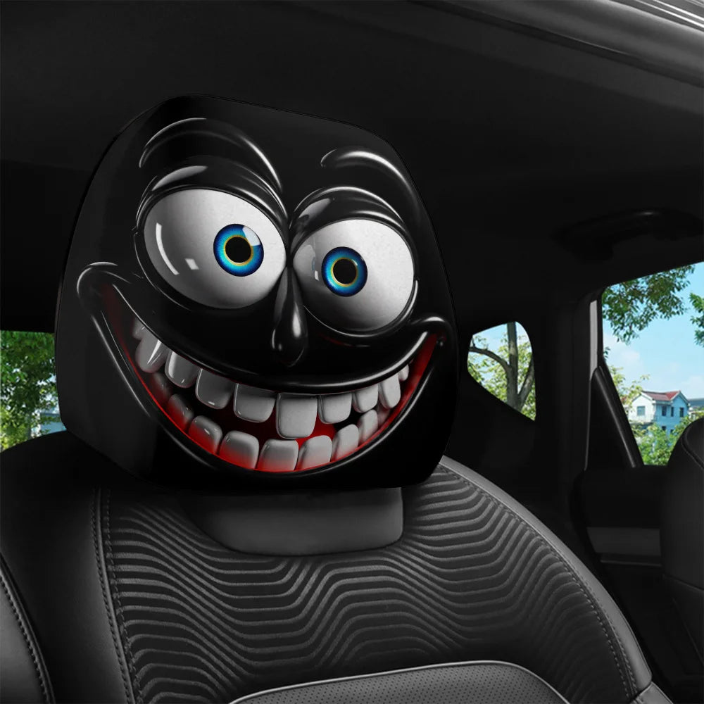 Fun smiley face car headrest covers
