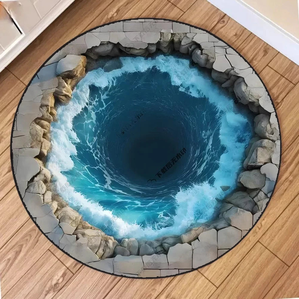 3D Illusion Masterpieces Round Rugs