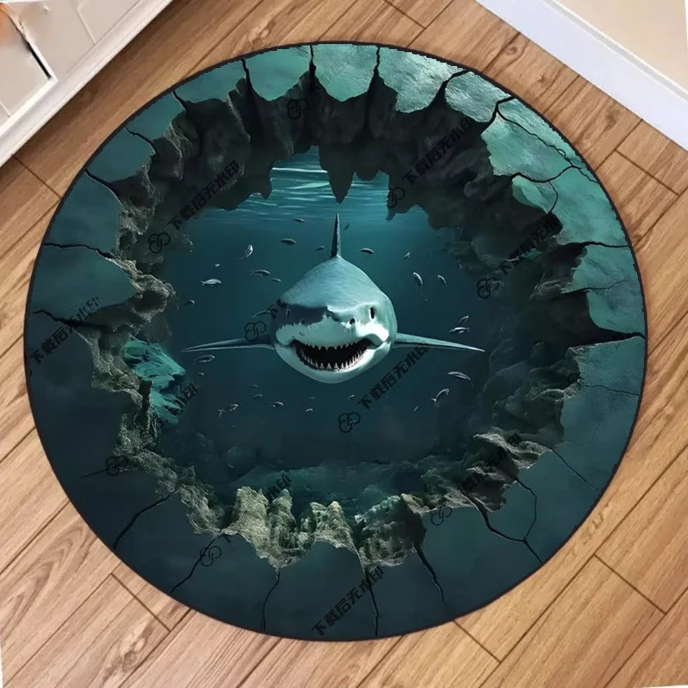 3D Illusion Masterpieces Round Rugs
