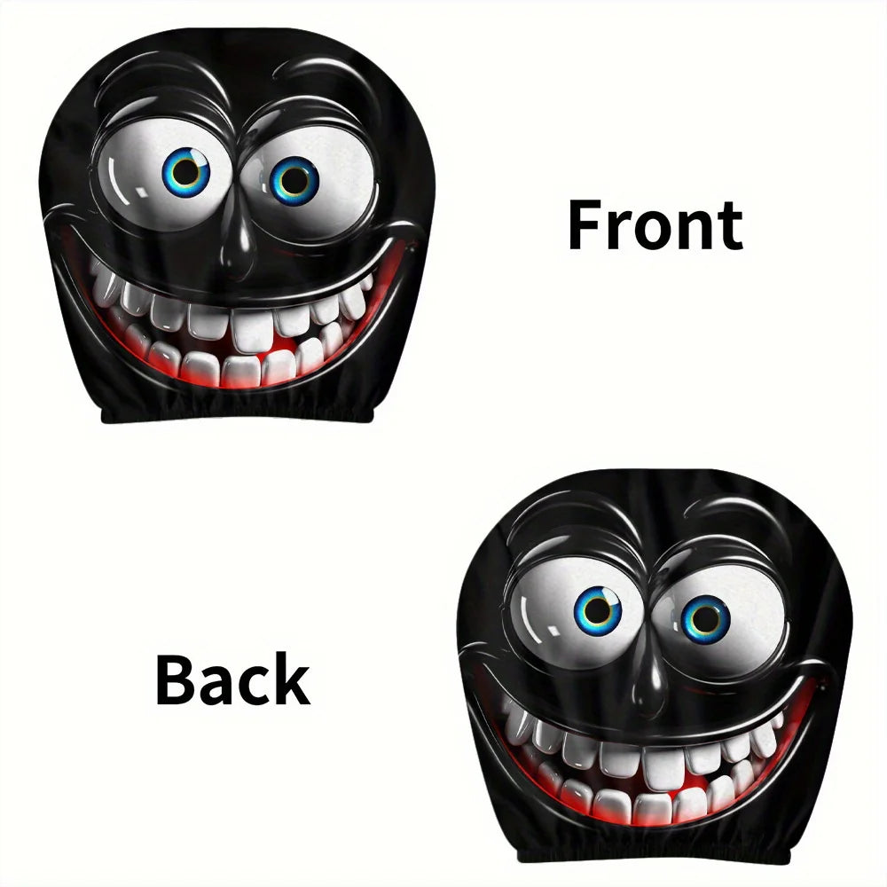 Fun smiley face car headrest covers