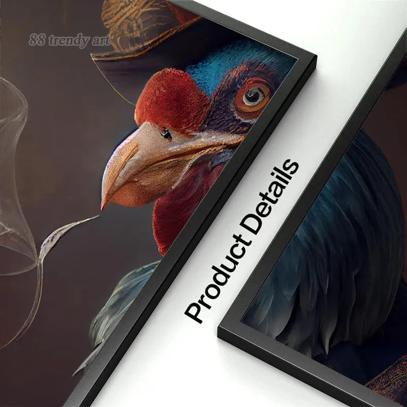 Mr. Rooster Smoking Canvas Painting