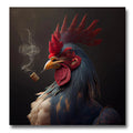 Mr. Rooster Smoking Canvas Painting